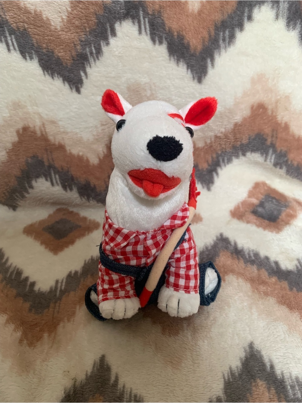Target Plush Dog Bullseye: 2007 Red Plaid Bar-B-Que Cook-Out Dog
